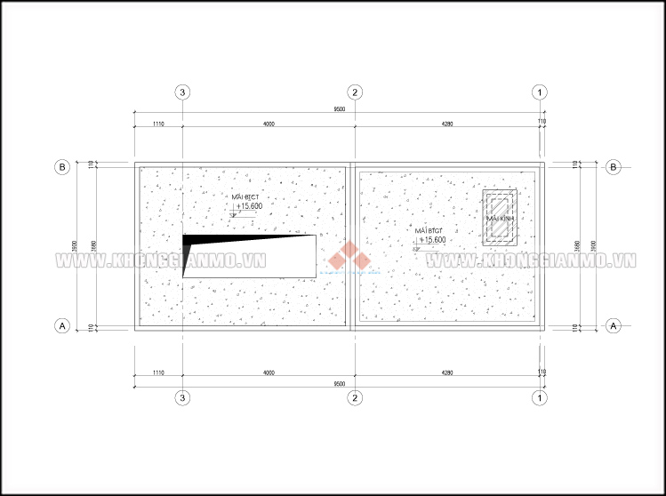 Bố trí mặt bằng công năng tầng 5 - Nhà lô phố tại Thanh Trì - Hà Nội. 